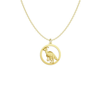 Pozłacany Naszyjnik Dinozaur Parasaurolophus - MEJK Jewellery - Radziszewska