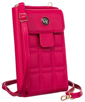 Praktyczna torebka na ramię miejski torebko-portfel z regulowanym paskiem Cavaldi, różowy - 4U CAVALDI