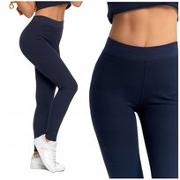 Prążkowane LEGGINSY DAMSKIE Bawełniane Długie Getry Kryjące Modne MORAJ L