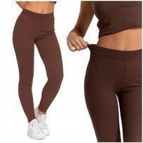 Prążkowane LEGGINSY DAMSKIE Bawełniane Długie Getry Kryjące Modne MORAJ L