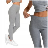 Prążkowane LEGGINSY DAMSKIE Bawełniane Długie Getry Kryjące Modne MORAJ XL