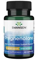 Pregnenolon 25 mg 60 kapsułek Wzmocnienie Pamięci i Funkcji Poznawczych Swanson Health Products Swanson Health Products