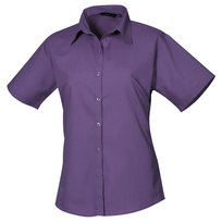 Premier Bluzka Damska Z Krótkim Rękawem Z Popeliny (XXL (193cm) / Purpurowy) Premier