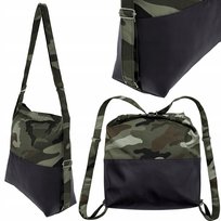 PREMIUM PLECAK MORO 32x42 cm Bawełna + Ekoskóra SZKOLNY MIEJSKI Wytrzymały Allbag