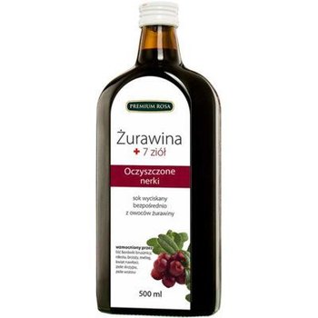 Premium Rosa, Sok 100% tłoczony na zimno, Żurawina i 7 ziół, 500 ml - Premium Rosa