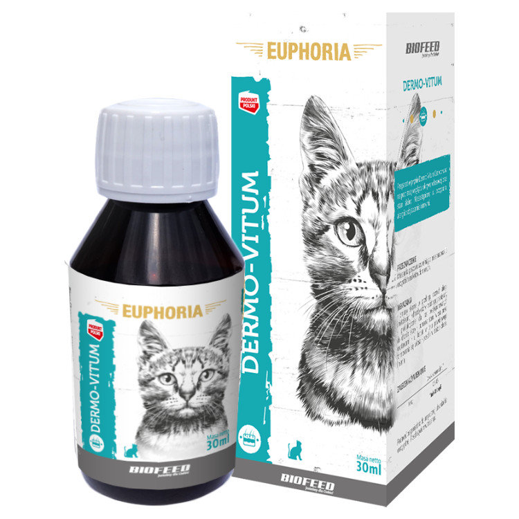 Фото - Ліки й вітаміни Biofeed Preparat na sierść i skórę dla kota Dermo-Vitum  30ml 
