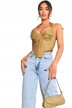 Prettylittlething Top dla Niskich Zielony 40 M6r - Prettylittlething