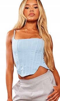 Prettylittlething Top Niebieski na Zamek 38 M8p - Prettylittlething