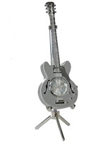 PREZENT DLA GITARZYSTY, MUZYKA, SREBRNA GITARA Z ZEGARKIEM Karuzela Prezentów