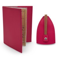 Prezent dla Kobiet - Zestaw Etui na Klucze+Etui na Dowód-Skóra Naturalna