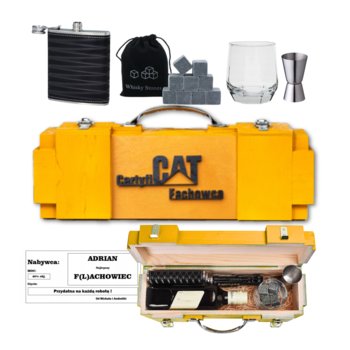 PREZENT dla kolegi koparkowego na 18-99 urodziny Skrzynka na alkohol + akcesoria