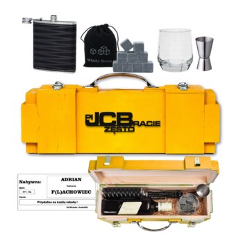 PREZENT dla kolegi operatora koparki na 18-99 urodziny Skrzynka na alkohol + akcesoria