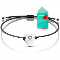 Prezent dla miłośnika książek czytelnika bransoletka srebrna na sznurku 925