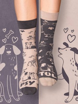 PREZENT DLA MIŁOŚNIKA PSÓW - Skarpetki z psami PSYTUL 39-42 - Nadwyraz.com