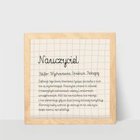 Prezent dla nauczyciela, plakat 20x20 z podziękowaniem, dekoracja na biurko lub ścianę