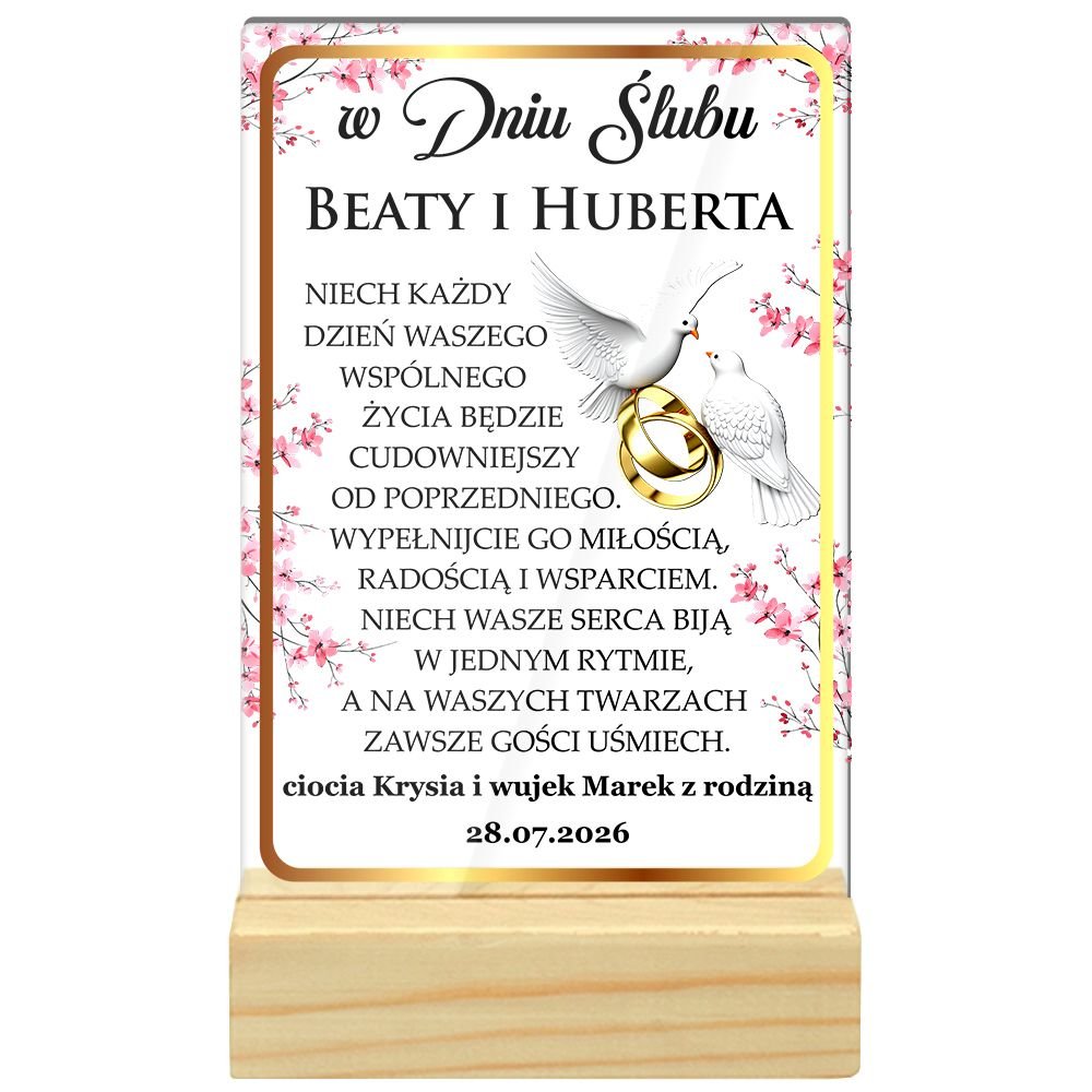PREZENT DLA PARY MŁODEJ NA WESELE ŚLUB DLA NOWOŻEŃCÓW STATUETKA OBRAZEK