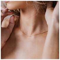 PREZENT DLA ŻONY / MAMY / ZŁOTY ŁAŃCUSZEK SINGAPUR 45 CM PR. 925/585 SREBRO