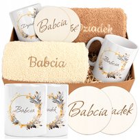 Prezent na Dzień Babci i Dziadka dla Dziadków na święta RĘCZNIKI KUBKI db