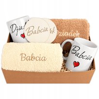 Prezent na Dzień Babci i Dziadka dla Dziadków na Święta RĘCZNIKI KUBKI db
