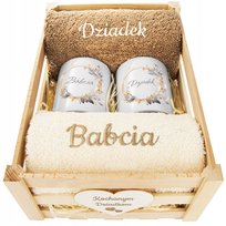 Prezent na Dzień Babci I Dziadka dla Dziadków na Święta RĘCZNIKI KUBKI db