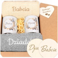 Prezent na Dzień Babci i Dziadka RĘCZNIKI KUBKI upominek pod choinkę db