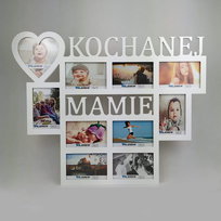 Prezent na dzień Mamy-Multirama ramka na zdjęcia z napisem Kochanej Mamie 10 zdjęć serce