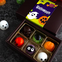 Prezent na Halloween - bombonierka z czekoladkami - 6 pralin Czekolada Szorski
