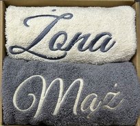 Prezent Na Ślub Komplet Ręczników 50x100 Zestaw Rocznica Mąż I Żona