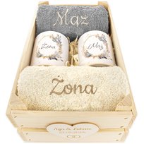 PREZENT NA ŚLUB ROCZNICĘ JUBILEUSZ RĘCZNIKI KUBKI ŻONA MĄŻ PREZENT ŚLUBNY