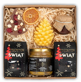 Prezent Na Święta Mikołajki Herbaty;Miody Świeca I Czekoladka - Green Touch