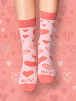 PREZENT NA WALENTYNKI - Skarpetki z sercem MIŁOŚĆ 36-40
