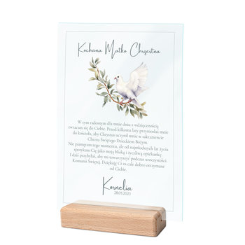 Prezent Podziękowanie dla Chrzestnego ślub chrzest, Statuetka akryl -SZK001 - Wave Print