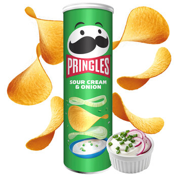 Pringles, Chipsy śmietanowo-cebulowe, 165 g - Pringles