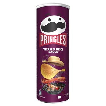 Pringles texas barbeque tuba 165g- chrupki o smaku teksańskiego sosu barbecue. Pikantny produkt piekarski. - Pringles