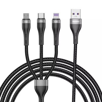 Proda Quark pro 3w1 kabel USB - Lightning / USB Typ C/ micro USB 5A 1,2m czarny (PD-B59th) - Inny producent