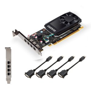 Profesjonalna karta graficzna PNY Quadro P1000 DVI 4 GB GDDR5 PCI Express 3.0 x16, jedno gniazdo, 4x Mini-DisplayPort, obsługa 5K, wyjątkowo cichy aktywny wentylator - PNY