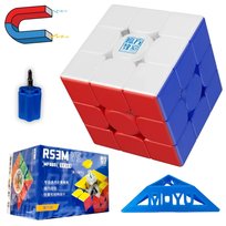 Profesjonalna Magnetyczna Kostka 3X3 Moyu Rs3M V5 + Podstawka