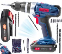 PROFESJONALNA WIERTARKO WKRĘTARKA 46Nm 18V AKUMULATOROWA +aku 2Ah WALIZKA