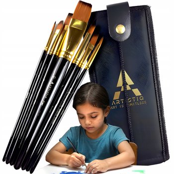 Profesjonalne Pędzle Malarskie Artystyczne Precyzyjne Zestaw 7 Pędzli +Etui - ARTISTIQ