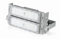 Profesjonalny halogen 100W LED | Mocne oświetlenie do hal sportowych, fabryk, domu | Aluminiowa lampa | Naświetlacz z regulowanym uchwytem | TMN-100W-SILVER