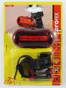 Profex, Lampka rowerowa tylna podłużna, 5 LED - PROFEX