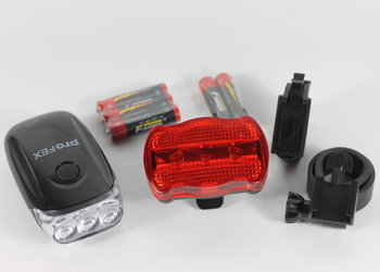 Profex, Lampki rowerowe, zestaw, 2 szt., LED, czarny - PROFEX