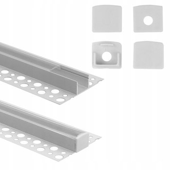 Profil Biały Natynkowy do Taśm LED Wpuszczany do Płyt Karton/Gips 2m - Ecolight