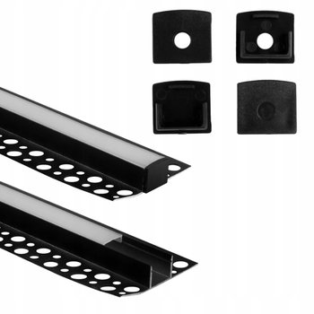 Profil Czarny Natynkowy do Taśm LED Wpuszczany do Płyt Karton/Gips 2m - Ecolight