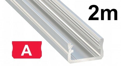 Profil do taśm LED LUMINES typ A, srebrny surowy, 2 m