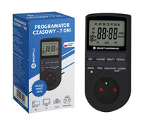 PROGRAMATOR CZASOWY WŁĄCZNIK/WYŁĄCZNIK LCD CZARNY PO POLSKU