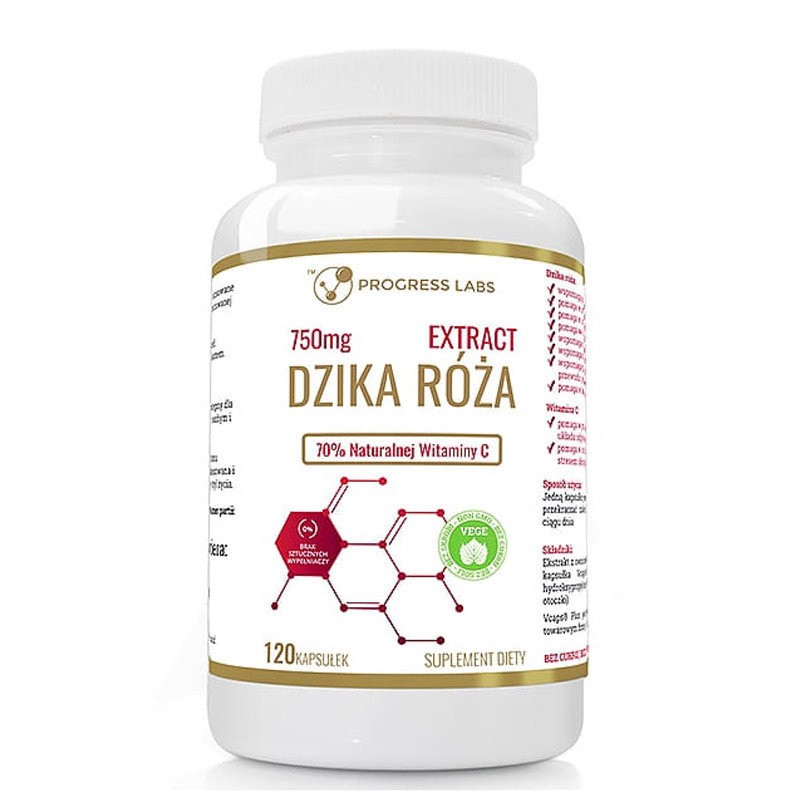 Фото - Вітаміни й мінерали Progress Labs Dzika Róża Extract 750Mg Suplement diety, 120 kaps. 