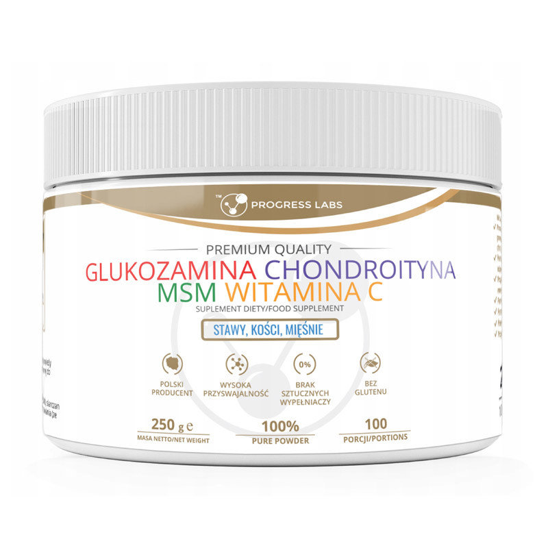 Фото - Вітаміни й мінерали Progress Labs Glukozamina Chondroityna Msm Witamina C 2Suplement diety, 50 