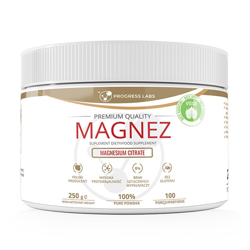 Фото - Вітаміни й мінерали Progress Labs Magnez Magnesium Citrate 2Suplement diety, 50g 