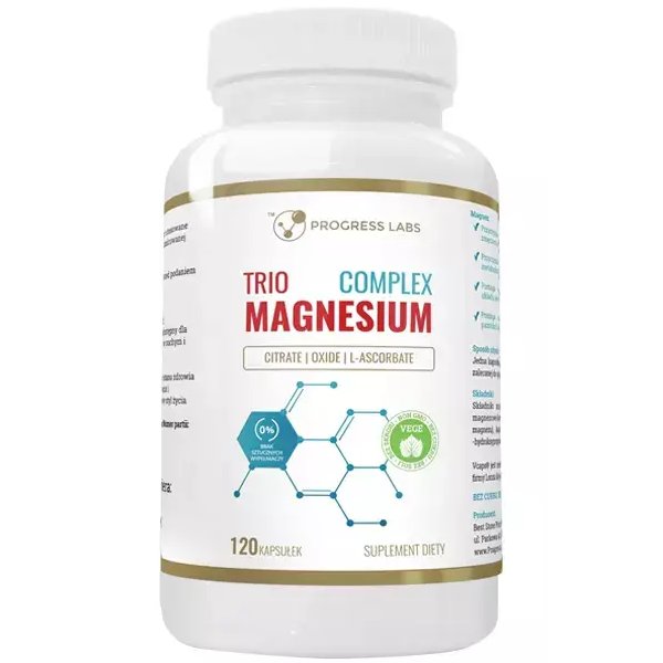 Фото - Вітаміни й мінерали Progress Suplement diety,  LABS Trio Magnesium 120 kaps 